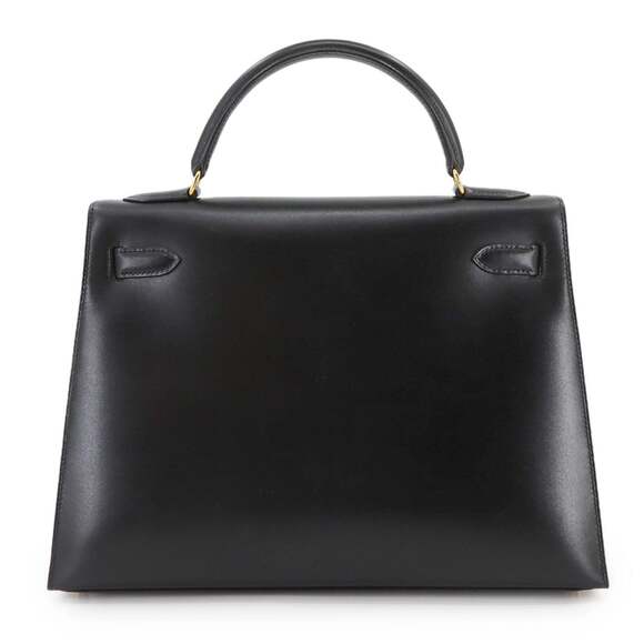 Hermes Hermès Kelly 32 Box Calf Leather Black 2-Way Handbag Shoulder Bag with... - Picture 3 of 10